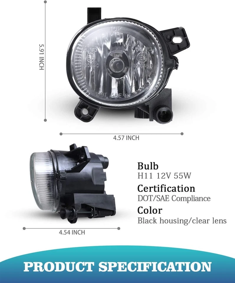 Faros antiniebla para AUDI A5/12-18 2010-2011 AUDI A6/15 Q3/08-12 S5/09-12 AUDIA4 Avant Foto 3 de 4