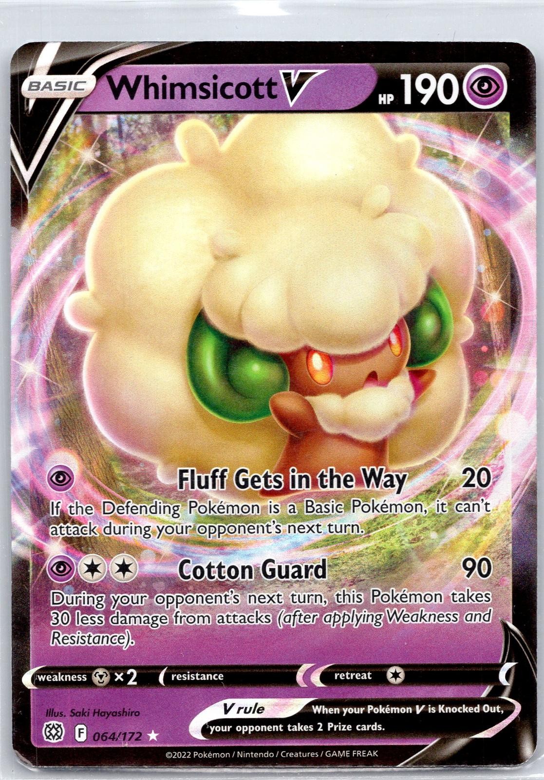 Whimsicott V 064/172 Holo V Rare Brilliant Stars Pokemon Near Mint