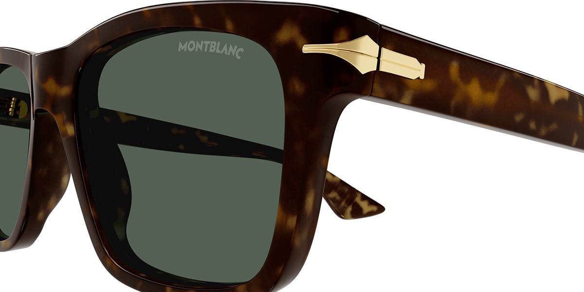 Montblanc Women Sunglasses Brown Blue Square MB0263S 005 NEW AUTHENTIC Montblanc MB0263S Sunglasses Men Havana Green Square 54mm  main image 3