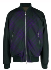 Burberry Reversible Bomber Jacket Green Check Deep Royal Mens Size M New £2190
