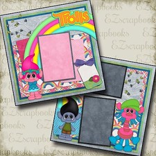 TROLLS - 2 Premade Scrapbook Pages - EZ Layout 2124