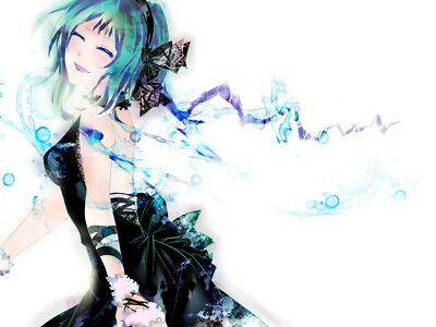 Anime vocaloid megpoid gumi short hair black dress CCG Gaming Mat Desk