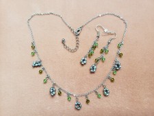 COLLECTIBLE * GENUINE PEARL* NECKLACE SET 16"+ LONG, EARRINGS 2.25" LONG #6