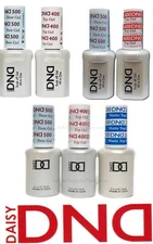 DND UV/LED Cure Soak off Gel Top Coat 0.5oz - U Pick- #600,#400,#200 & BASE #500