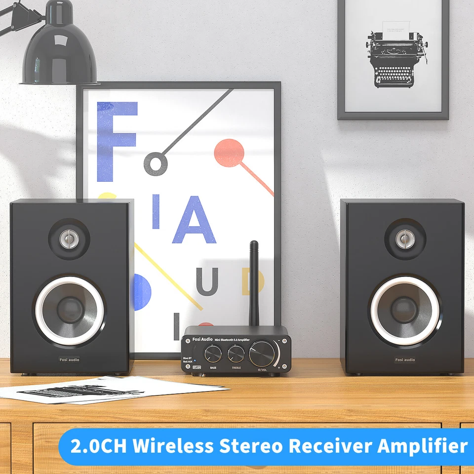 Fosi Audio BT10A Bluetooth 5.0 Stereo Audio Amplifier Receiver 2 Channel Class D - Image 3 of 4