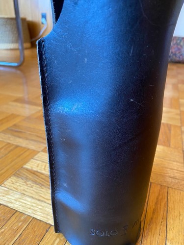 Borsa vino Billykirk NYC X Solo Vino fatta a mano in pelle nera bottiglia singola nuova - Foto 9 di 12