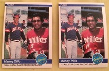 1984 Fleer Baseball Card Lot Manny Trillo All Star Record Breakers Cards #627