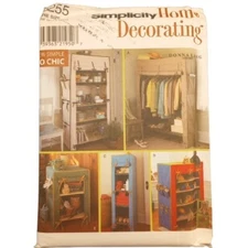 Simplicity Pattern 8255 Storage Unit Covers for Framed Shelves Home OS UC