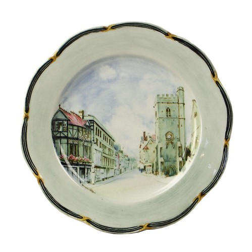 Vintage Hand Painted Spencer Edge St Martins Tower Oxford Souvenir Plate c1900 - Picture 1 of 3