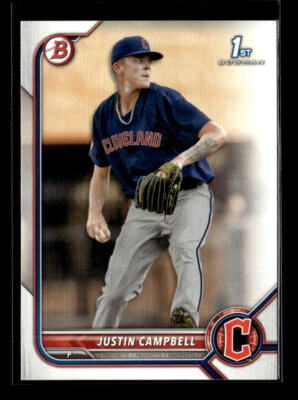 2022 Bowman Draft Paper Justin Campbell Cleveland Guardians #BD-113 5 Card Lot