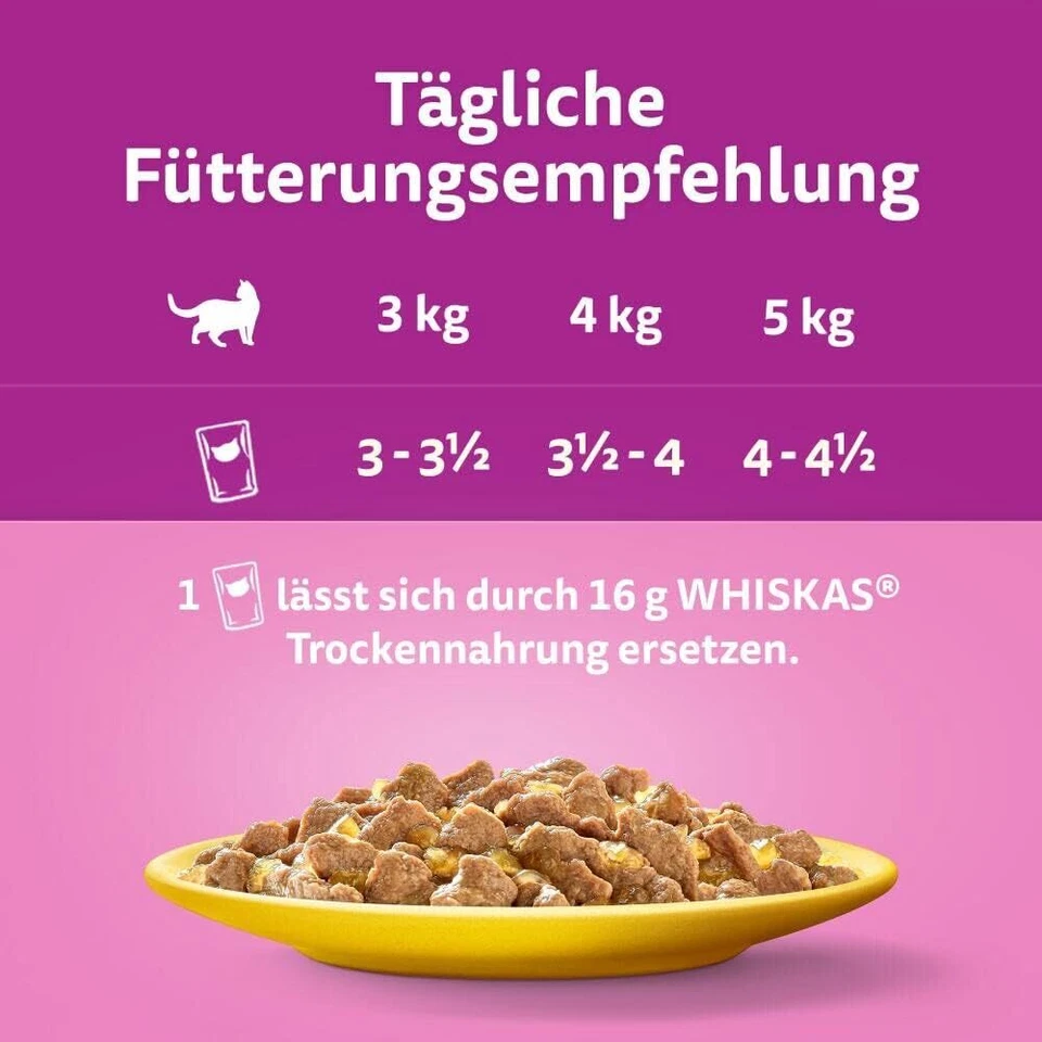 Whiskas 1+ Ragout Katzennassfutter – Geflügelauswahl in Gelee – Hochwertiges - Bild 3 von 4