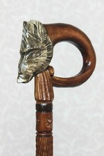 Wild boar Wooden Walking stick cane Handmade Carved canes Hiking staff