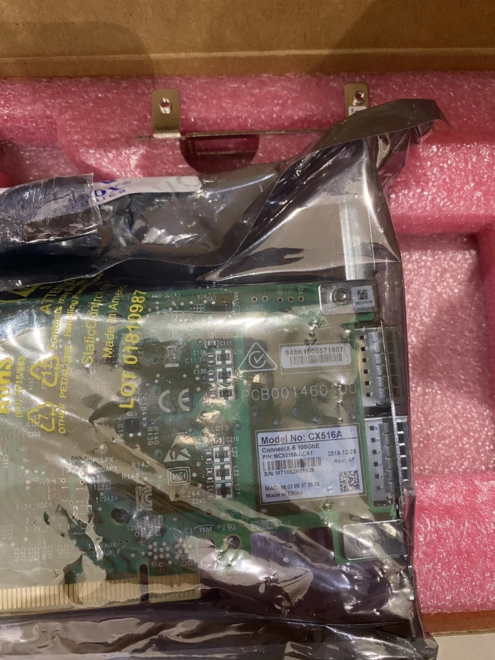 Mellannox CX516A Connectx-5 MCX516A-CDAT 100GB Network Adapter Dual Port QSFP28 - Image 2 of 2