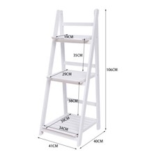 Ladder Shelf Storage Shelving Unit Wooden Bookcase Plant Display In & Outdoor UK