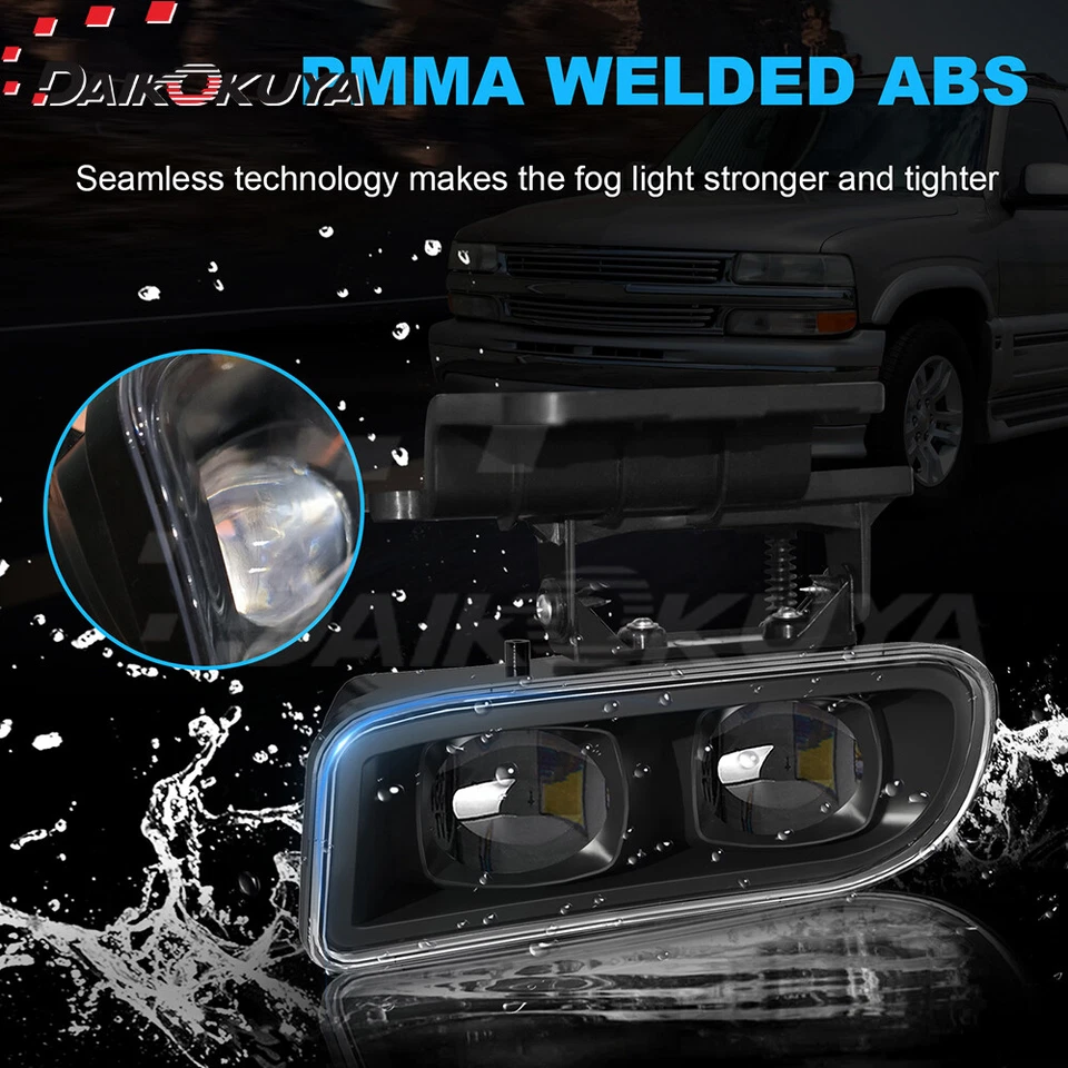 Par de luces antiniebla LED para parachoques delantero GMC 1999-2002 Sierra 2000-2006 Yukon Foto 3 de 4