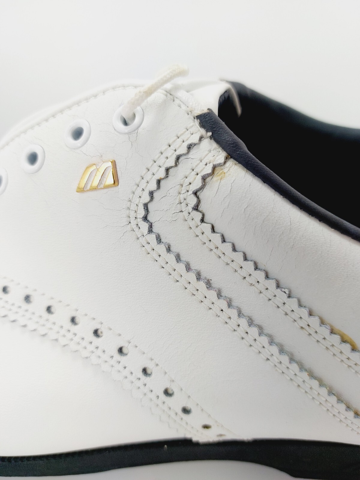 Vintage New Mizuno White Leather Golf Shoes Savannah Men's Uk 12