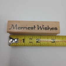 Northwoods Rubber Merriest Wishes Sentiment Phrases DD8915 Wood Mounted Stamp