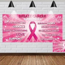 Breast Cancer Awareness Banner Party Supplies Backdrop Party Decoration Vinyl