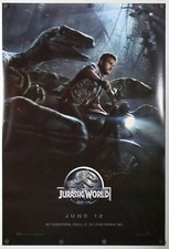 Jurassic World - Póster original de la película DS 27x40 - 2015 - Chris Pratt, Raptors
