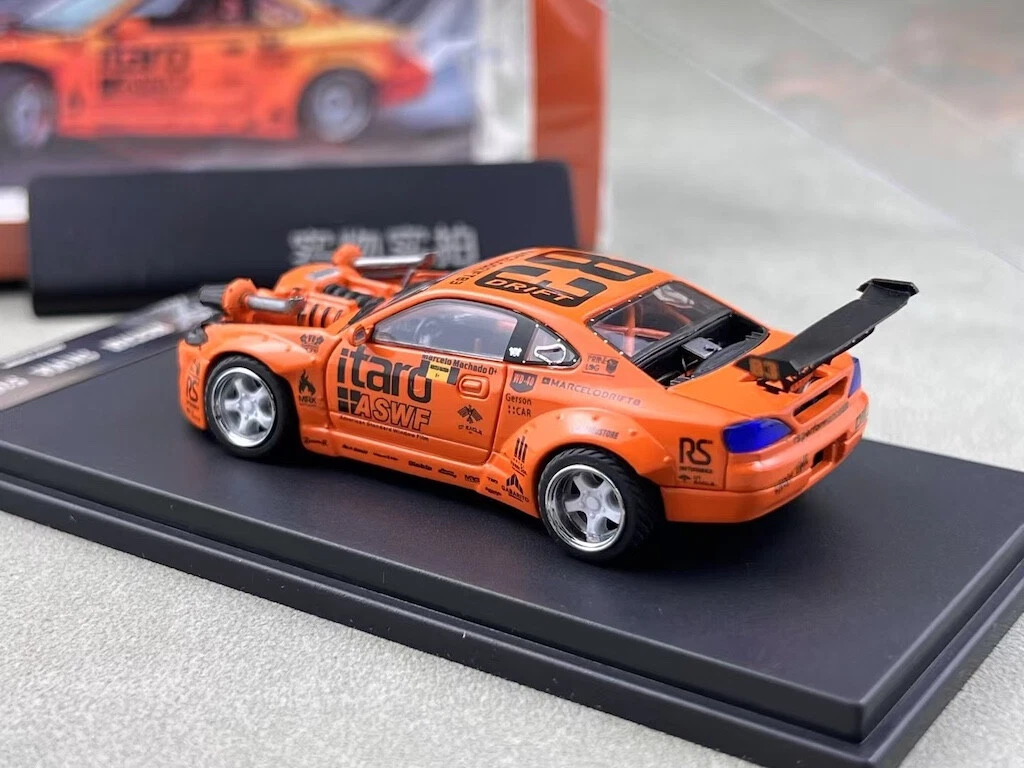 YS 1:64 JDM Orange Silvia S15 4.0 V8 Racing Sports Model Diecast