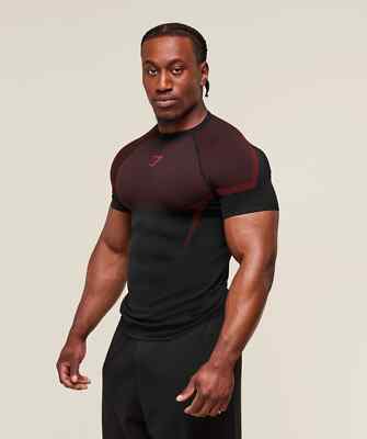 トップス  onyx v1 Red M Gymshark Onyx 5.0 Seamless T-Shirt - Black/Carmine Red - XXXL (3XL