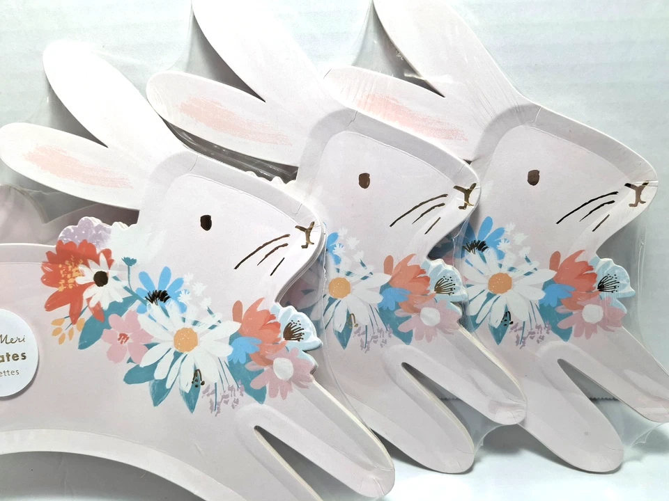 Meri Meri Easter Bunny Paper Plates 9"x12" Pastel Party Spring Decor 3 Sets Of 8 - Image 2 of 4