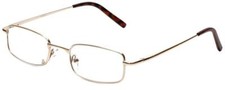Calabria 753 Rectangle Reading Glasses 0.50 Gold Men Women Designer One Power D