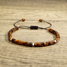 Natural Tiger's Eye Bracelet 4mm Beads Reiki Healing Crystal Protection Gifts