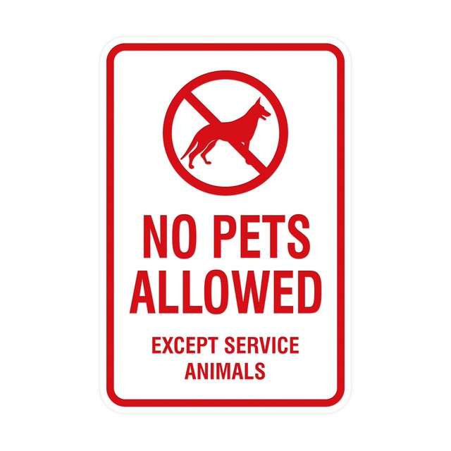 Signs ByLITA No Pets Allowed Except Service Animals Sign ...