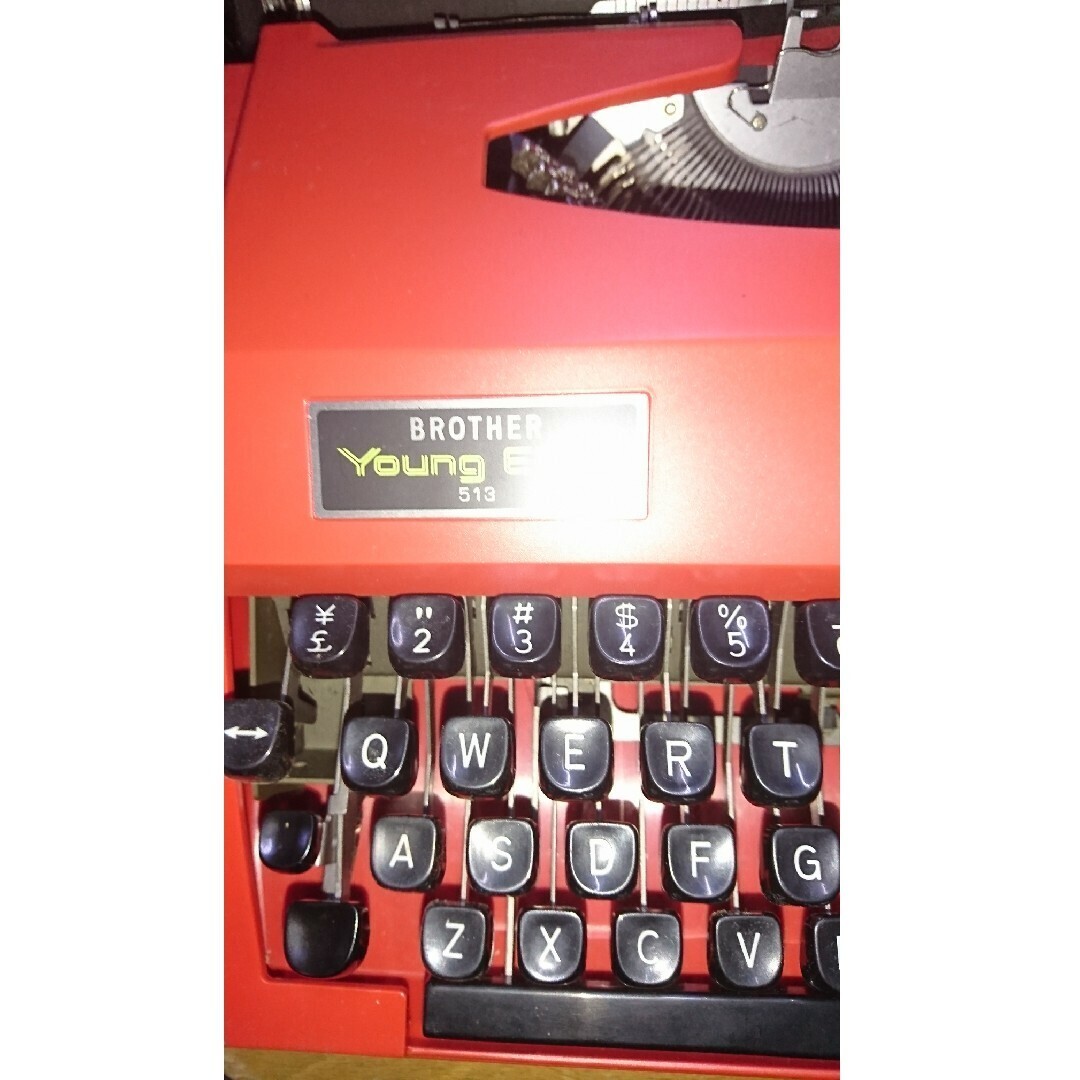 Brother Young Elite 513 Typewriter Vintage Antique Red