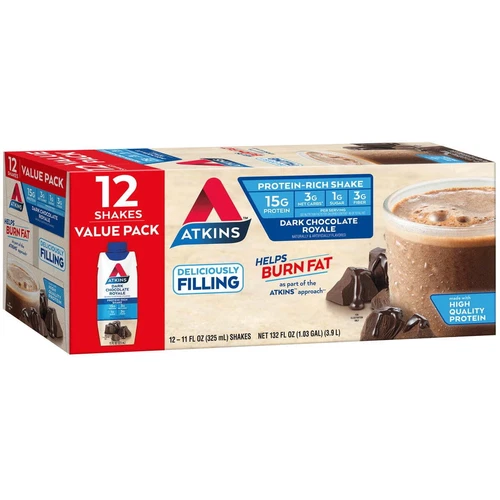 Atkins Dark Chocolate Royale Protein Shake, HProtein, Carb & Sugar LOW, Keto Fr - Picture 2 of 3