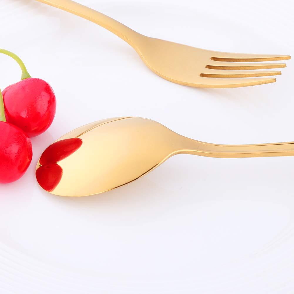 Flatware Silverware Sets 6pcs 18/8 Stainless Steel Student Cutlery Serving For 2