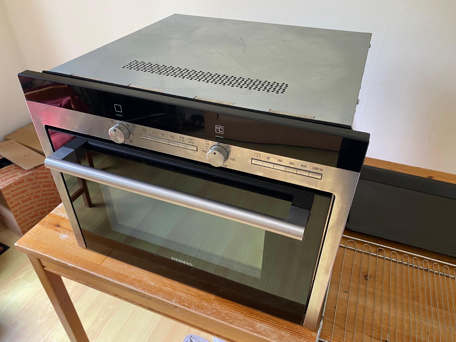 iQ700 Siemens Compact45 microwave combination oven stainless steel