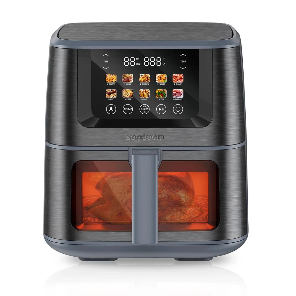 Air Fryer with LCD Touchscreen and ClearCook Window for Easy Monitoring Air Fryer with LCD Touchscreen and ClearCook Window for Easy Monitoring