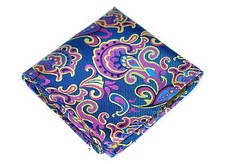 Lord R Colton Masterworks Pocket Square - Pisaq Sapphire Silk - 75 Retail New