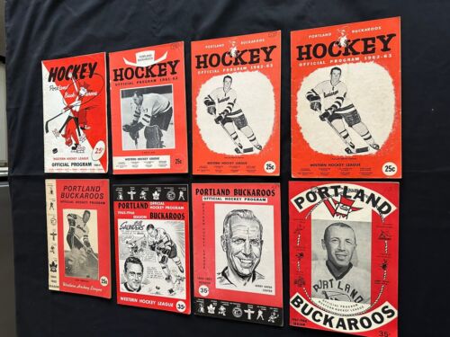 8 1960-61 To 1967-68 WHL Hockey Programs Lot Portland Buckaroos V Seattle Totems - 第 1/17 張圖片
