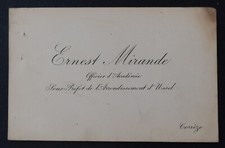 Carte de visite ERNEST MIRANDE Officier d academie s/prefet USSEL visit card  11