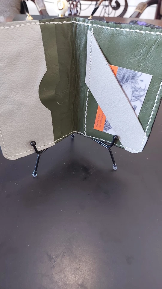 passport case, wallet all leather handmade rfid protected card and bill pockets - Image 3 of 4