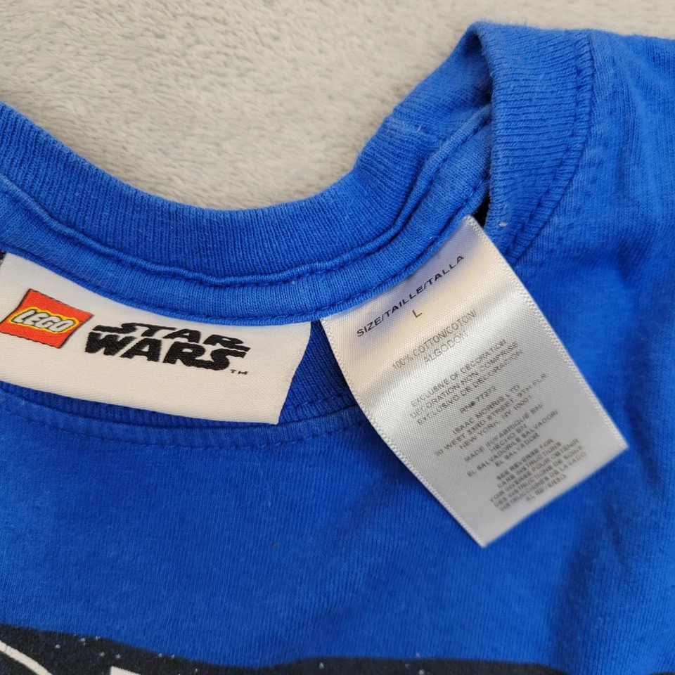 LEGO Star Wars Shirt Youth Large Blue Disney Villains Graphic Tee Dark Side Logo - Image 4 of 4