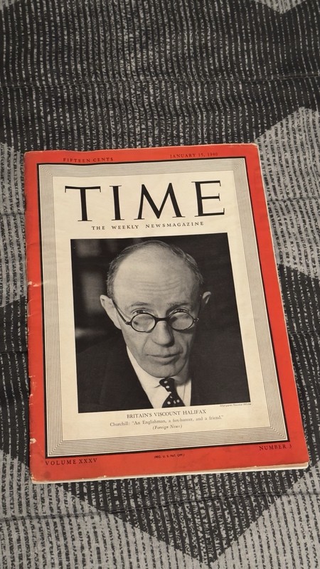 TIME Magazine January 15 1940 Viscount Halifax WWII Vintage Campbell’s Camel Ads