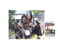Norman Reedus & Lauren Cohan Signed 8x10 Photo Walking Dead JSA COA Daryl Dixon