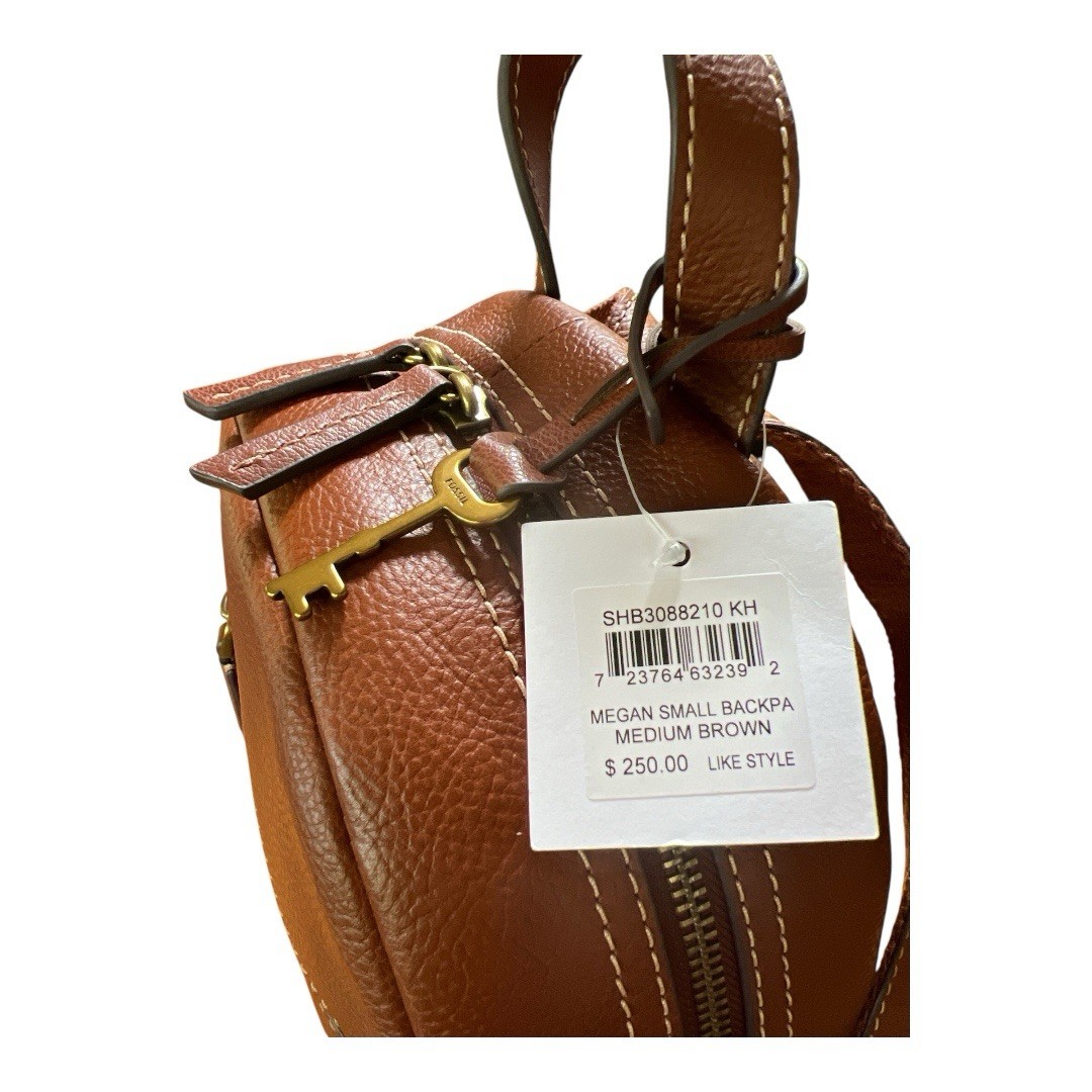 Fossil Megan Small Backpack Medium Brown Pebble Leather Bag