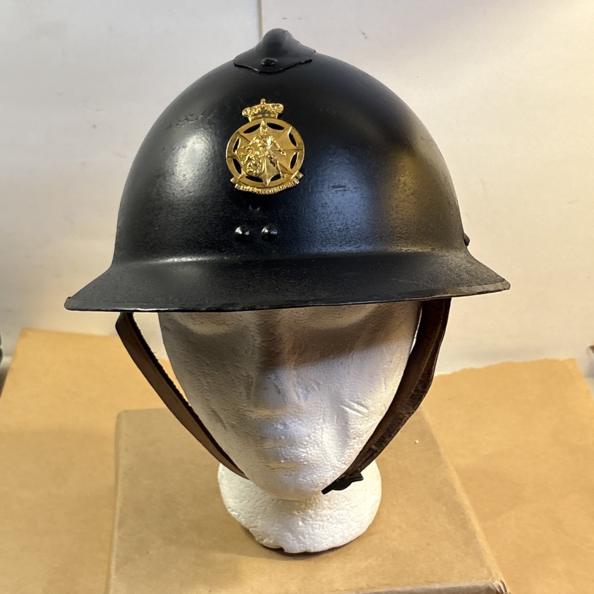 WW2 Belgian product M31 Adrian helmet civil defense casque