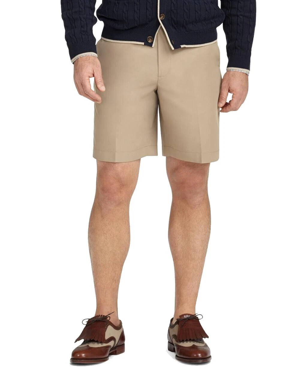 Brooks Brothers Mens Flat Front Links Golf Shorts, 27183 Beige, 30W 8630-11