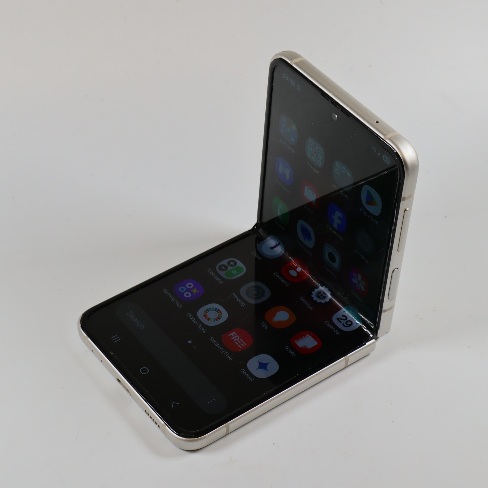 Samsung Galaxy Z Flip3 5G SM-F711B 128GB Cream Unlocked Average Condition 444