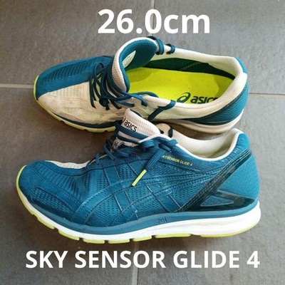 Asics SKY SENSOR GLIDE 4 Men's Running Shoes Green White Yellow 26cm Pre-owned