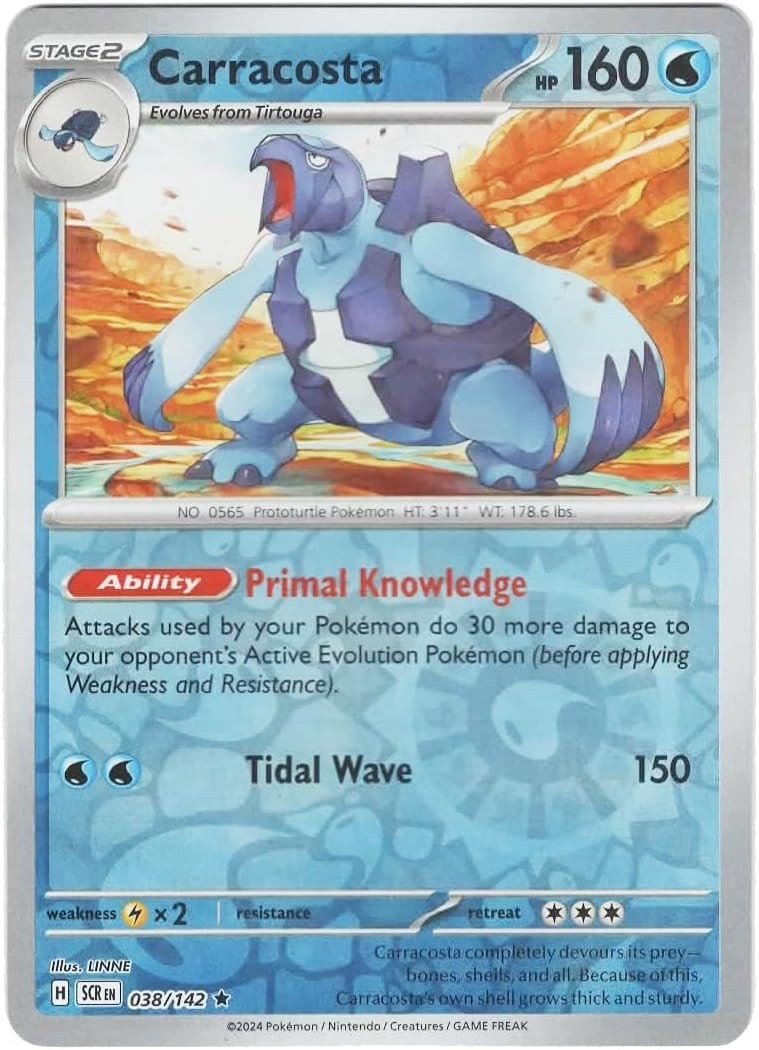 Pokemon - Carracosta - 038/142 - Reverse Holo Rare - Stellar Crown - NM/M