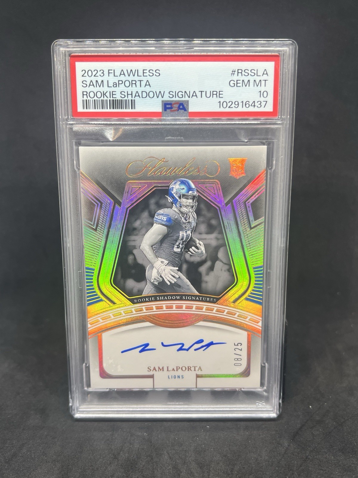 Sam LaPorta Panini Flawless Rookie Shadow Signatures #RSSLA Base