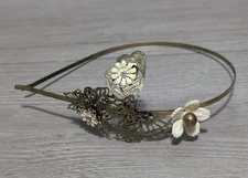 Vintage Floral Metal Tiara Headband Crown Jewelry Accessory