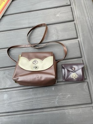 Vintage Girl Scout Brownie Purse & Wallet 1950s- 1970s Vinyl Brown